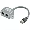 Wentronic Goobay kabel-Splitter (Network Doubler), CAT Y-Adapter - Wiring 2 x CAT 5 Ethernet, Shielded (68908)
