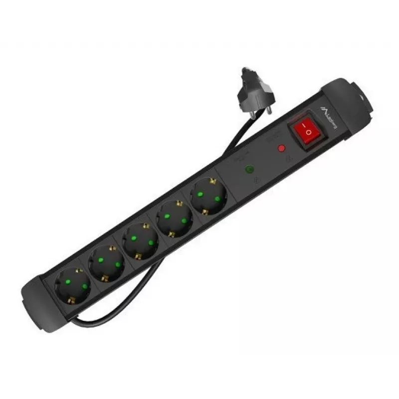 Listwa zasilająca Lanberg SP1-05F-0150-BK 1,5 m 5 gniazd AC Wewnętrzna Czarna