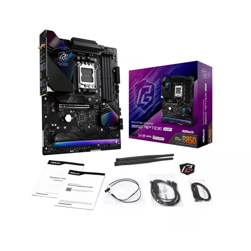 Płyta główna ASRock Phantom Gaming B850 Riptide WiFi — AMD B850, Socket AM5, ATX, DDR5, 4x M.2, Wi‑Fi 7, 2.5Gb LAN