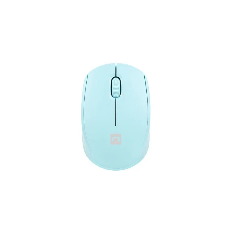 Bezprzewodowa mysz symetryczna NATEC STORK — Bluetooth + USB Type-A, 1600 DPI, 3 przyciski, jasnoniebieska