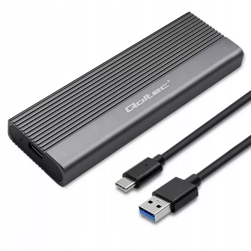 Qoltec obudowa na dysk SSD M.2 SATA (NGFF), USB-C