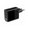 Gembird TA-UC-PDQC30LCD-BK-02 ładowarka do urządzeń mobilnych Uniwersalna Czarna AC Szybkie ładowanie Wewnętrzna