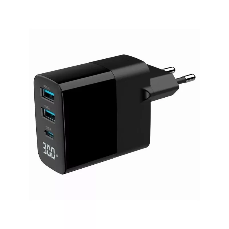 Gembird TA-UC-PDQC30LCD-BK-02 ładowarka do urządzeń mobilnych Uniwersalna Czarna AC Szybkie ładowanie Wewnętrzna