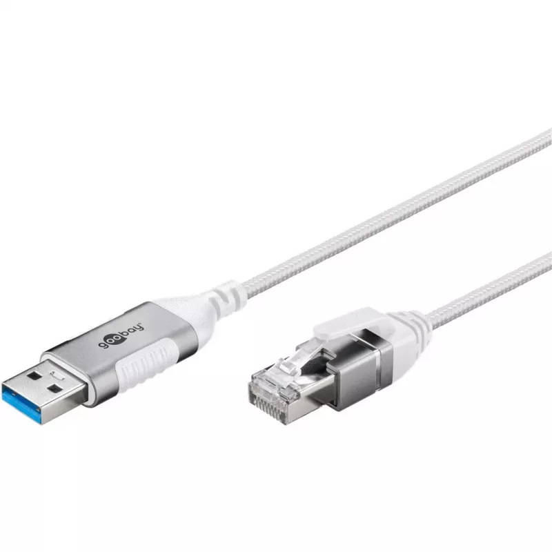 Goobay Kabel Ethernet USB-A 3.0 na RJ45 cienki 2 m - łączy router, modem lub (74379)