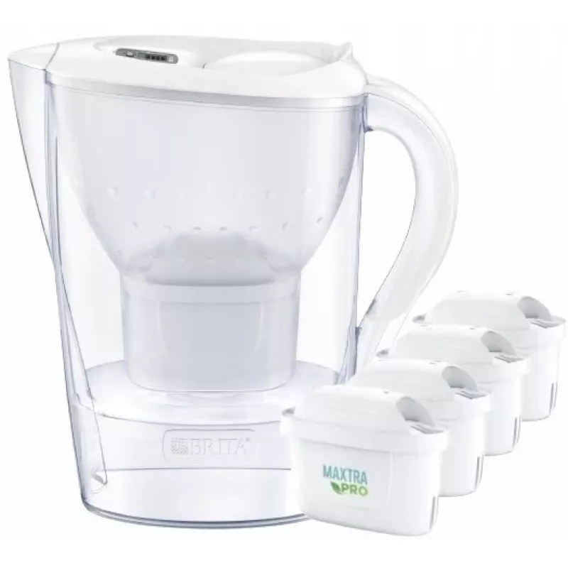 Brita Marella XL dzbanek + 4 wkłady Maxtra (biały)