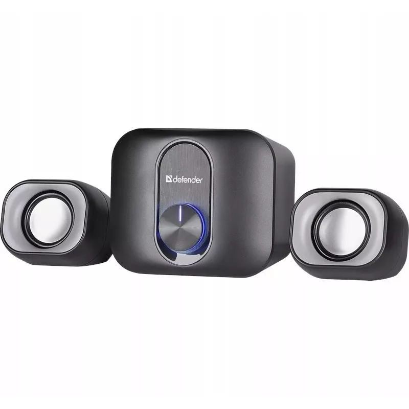 Głośniki komputerowe 2.1 DEFENDER V13 — 11W RMS (6W satelity, 5W subwoofer), zasilanie USB, wejście 3,5 mm, czarne