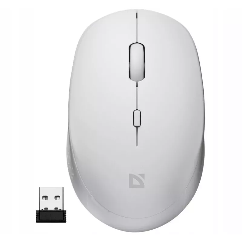 Bezprzewodowa mysz cichy klik AURIS MB-027 800/1200/1600 DPI biała