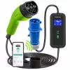 Qoltec Mobilny Ładowarka EV do Samochodu Regulowana 2w1 Type2 | 7kW | 230V | CEE 3 PIN | Wi-Fi | LCD | Przenośna | Wallbox | 5m