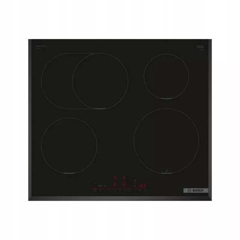 Płyta indukcyjna Bosch PIF651HC1E, 60 cm, 4-polowa, sterowanie dotykowe, czarna, 7400 W moc przyłączeniowa