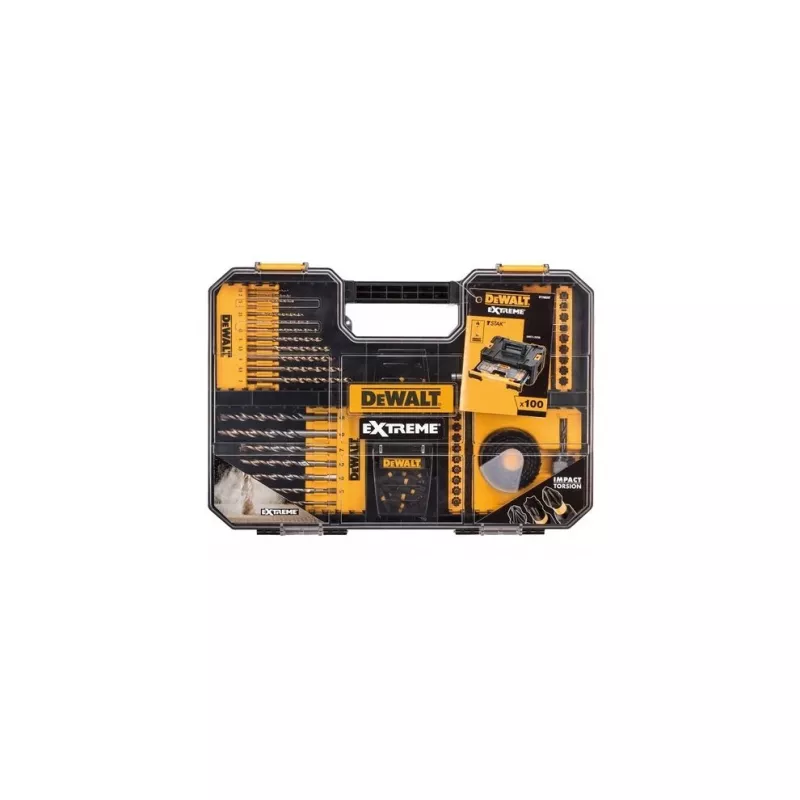 Accessory set 100pcs bits, drills, sockets, hole saws