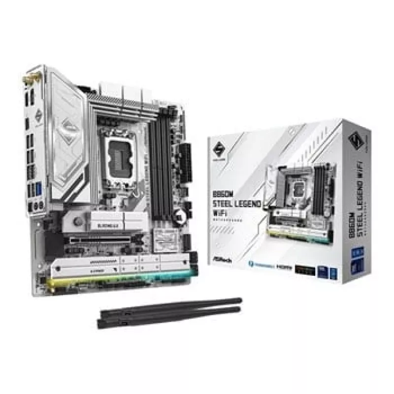 Płyta główna ASRock B860M Steel Legend WiFi — Intel B860, LGA 1851, micro‑ATX, DDR5, 4 DIMM, Wi‑Fi 6E, 2.5GbE