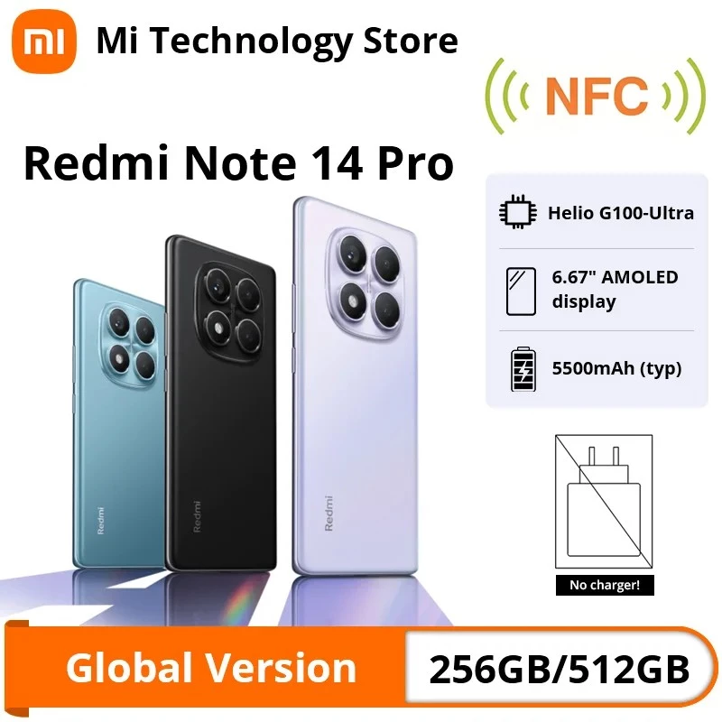 Xiaomi Redmi Note 14 Pro 4G smartfon 8 GB RAM 256 GB, 6,67" AMOLED, 200 MP, 5500 mAh, hybrydowy Dual SIM, Android 14, oceaniczny niebieski