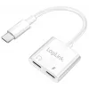 LogiLink Adapter audio USB-C USB-C/M na 2x USB-C/F 60W PD biały
