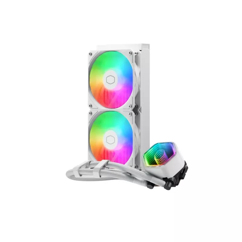 Chłodzenie cieczą CPU Cooler Master MasterLiquid 240 Core II Biały — 240 mm, 2x 120 mm wentylatory (650–1750 RPM), łożysko ślizgowe