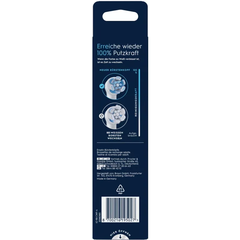 Oral-B 195027 końcówka szczoteczki 4 szt. Biały