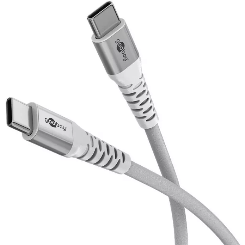 Super-miękki pleciony kabel USB 2.0, wtyk USB-C > wtyk USB-C (biały, 1 metr)