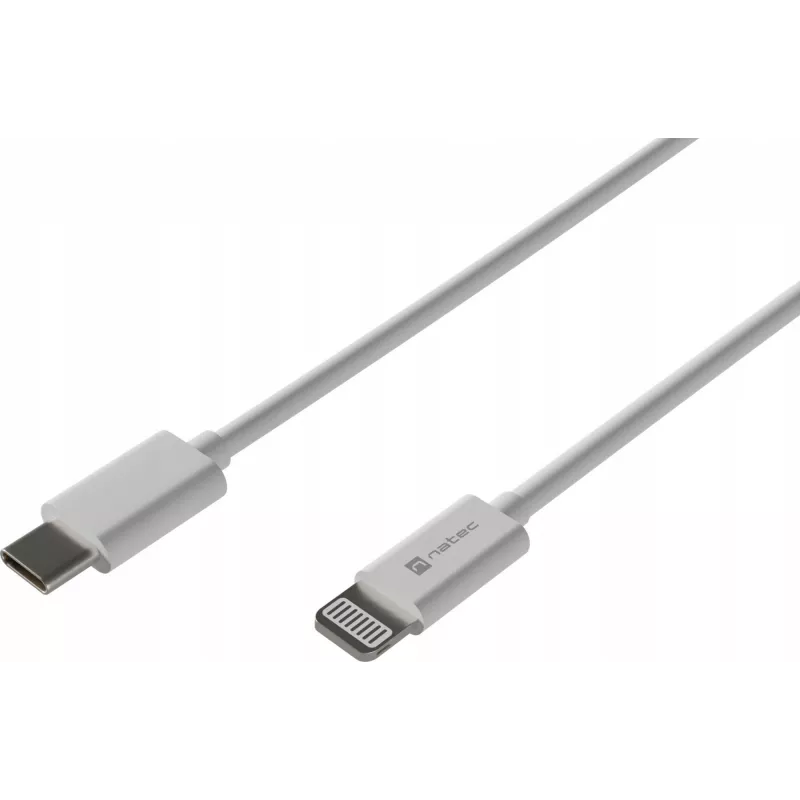 Kabel USB Natec USB-C Lightning 1 m Biały (NKA-2150)