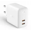 Wall charger Aukey PA-B4 2x USB biały GaN – compact USB power adapter with dual USB ports