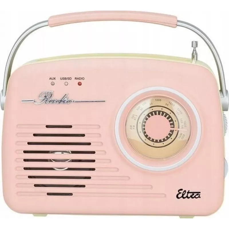 Retro radio stołowe Eltra LUIZA RETRO SP-11 z MP3, USB i kartą SD, różowe