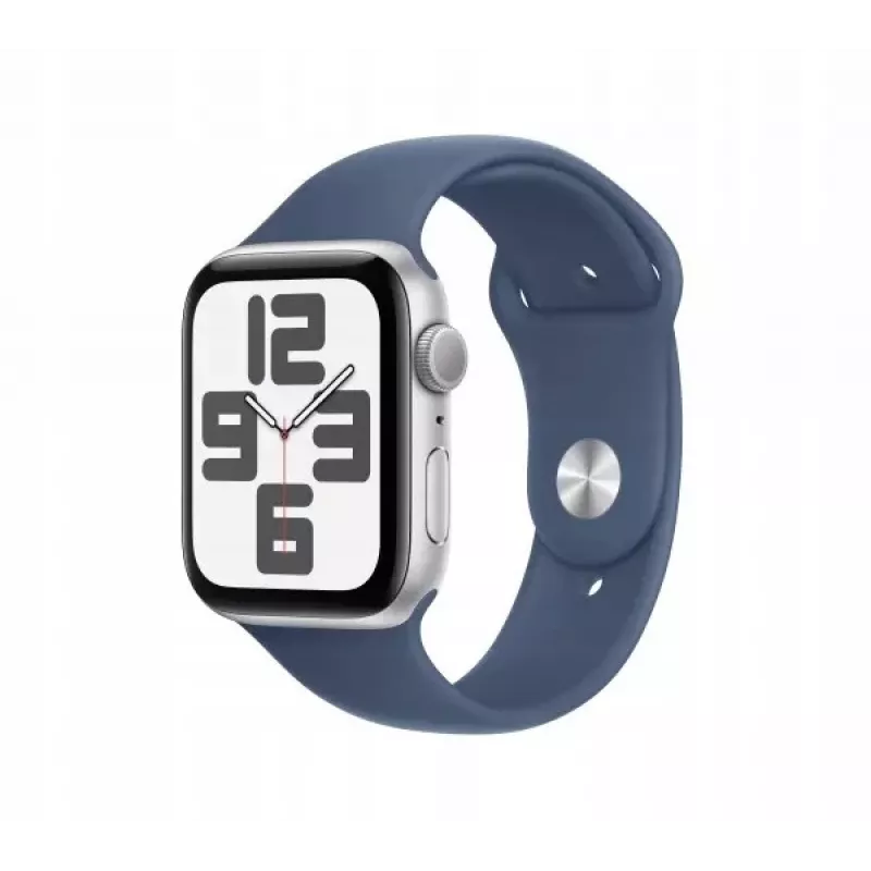 Apple Watch SE GPS 40mm Srebrna Koperta Aluminiowa z Denimowym Paskiem Sportowym