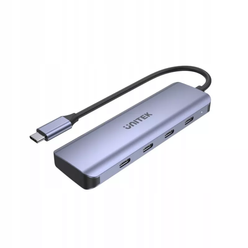 UNITEK uHUB Q4 koncentrator USB typu C 5000 Mbit/s szary