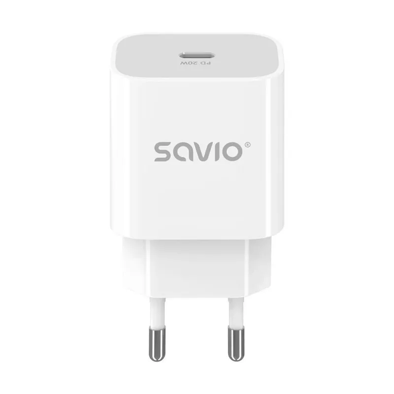 Ładowarka ścienna 20W LA-09 USB-C QC, PD 3.0 Savio SAVLA-09