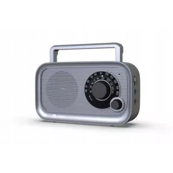 Przenośne radio Eltra HANIA szare FM/AM, kompaktowa konstrukcja, zasilane bateriami