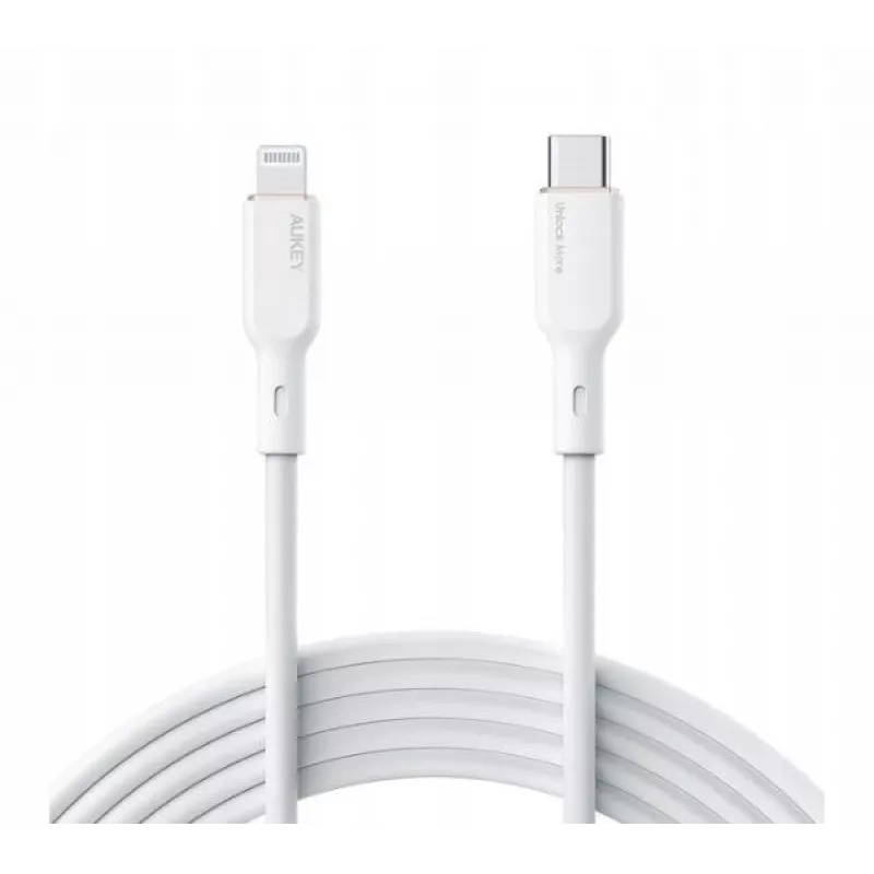 Przewód silikonowy CB-SCL2 biały Lightning-USB C USB Power Delivery USB-PD