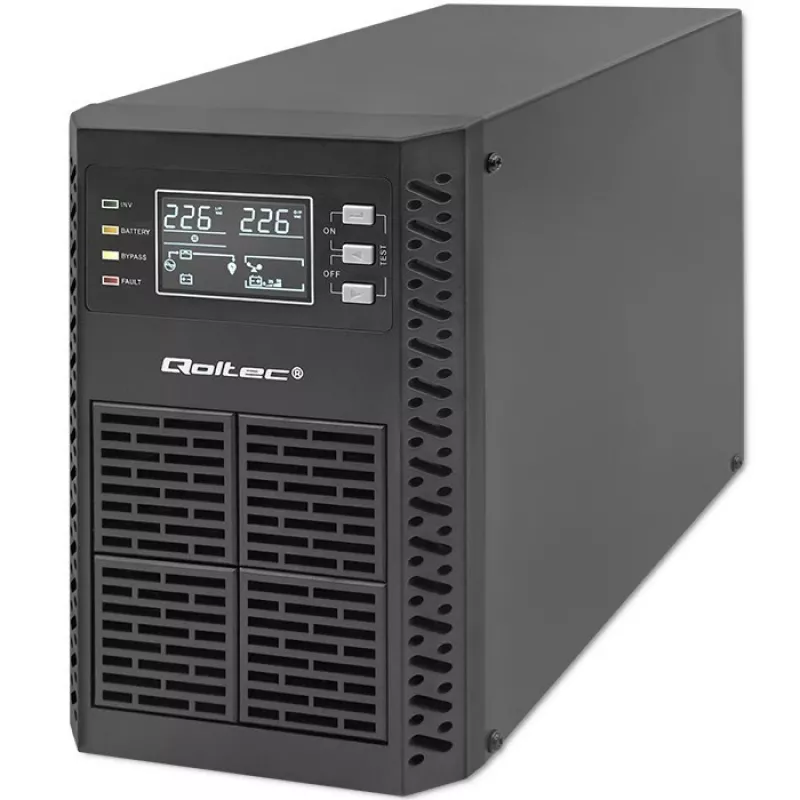 Qoltec Zasilacz awaryjny (UPS) | 1kVA | 1000W | Współczynnik mocy 1.0 | LCD | EPO | USB | Online