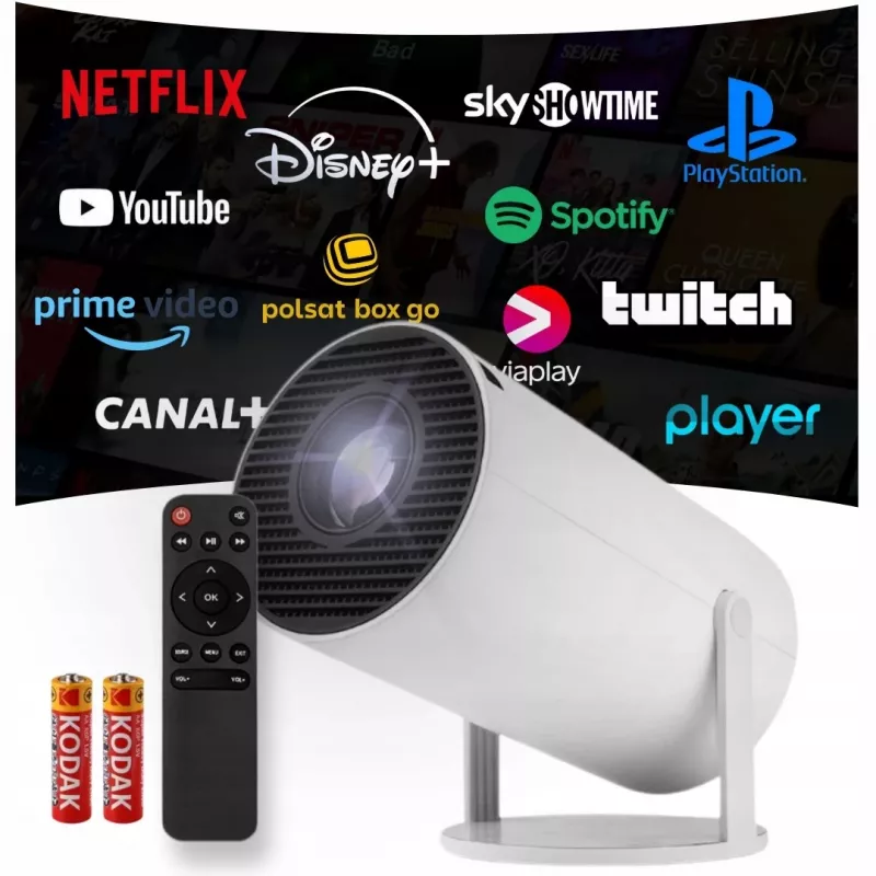 Projektor WiFi Zdalny Android TV 130 cali 4K Full HD HY300 Pro LED