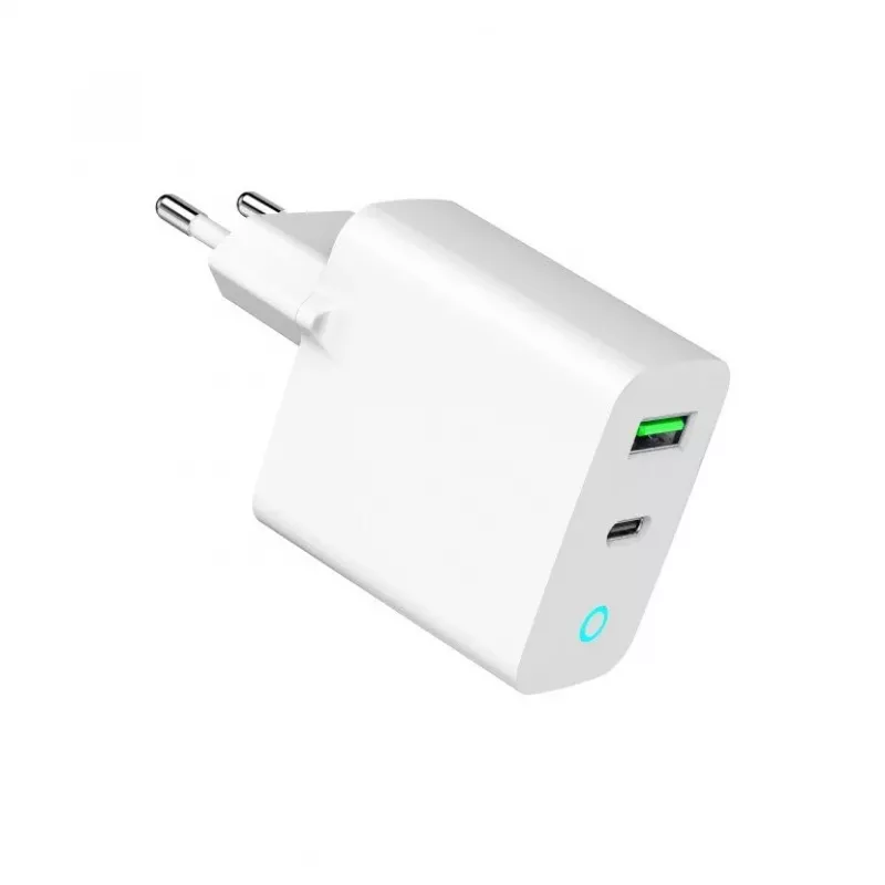 Alimentator Retea 220V GEMBIRD, Uniwersalny, 1 X USB Type-C D 20W, 1 X USB-a 3.0 QC 18W, Wskaźnik LED, Biały