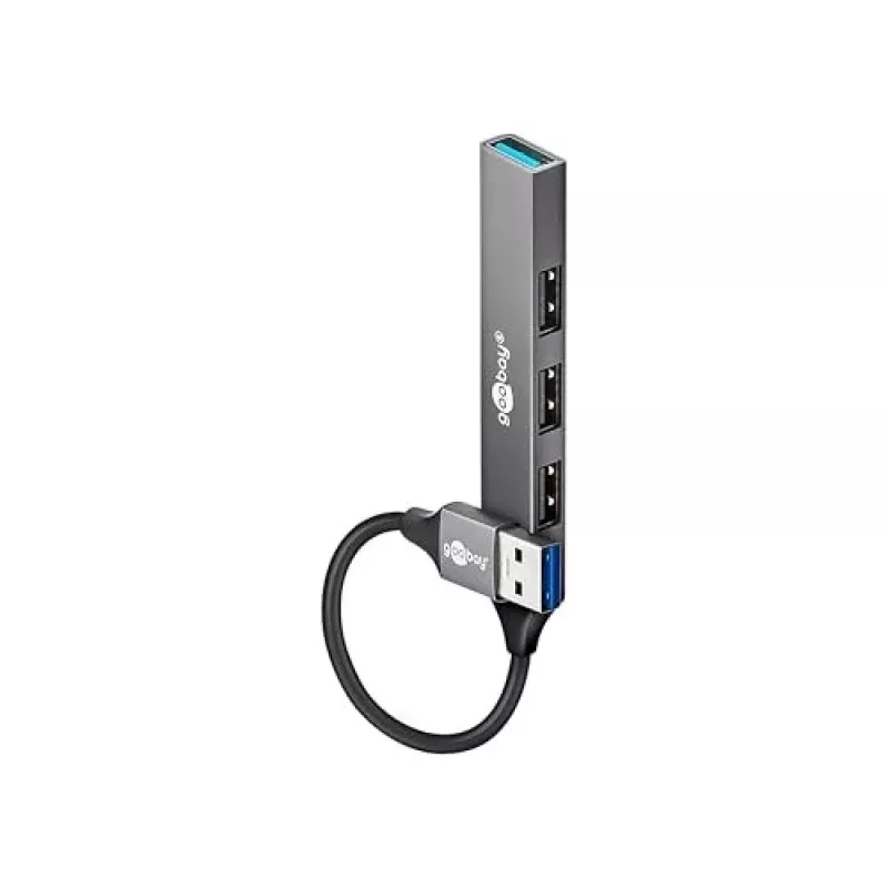 Goobay USB Hub 74456 Type-A 5000 Mbit/s Jasnoszary
