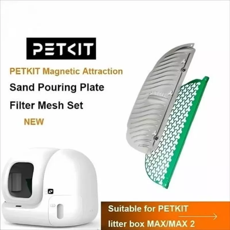 Zestaw magnetycznej płyty do wsypywania żwirku i siatki filtrującej PETKIT – skuteczny żwirek do automatycznej kuwety PETKIT PURA MAX 2