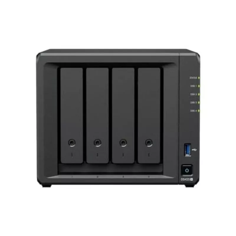 Serwer pamięci masowej NAS SYNOLOGY DS425+ — 4-zatokowy, Intel Celeron J4125 2,0–2,7 GHz, 2 GB DDR4, 0 TB, 2,5GbE, 2 gniazda M.2