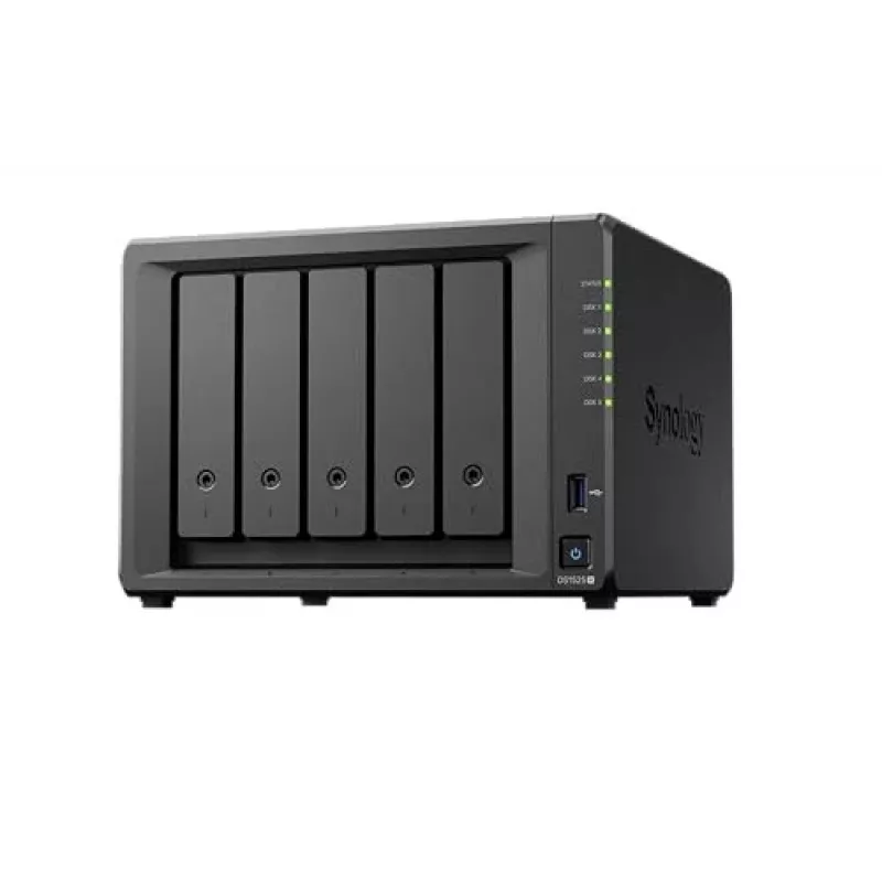 Synology DiskStation DS1525+ NAS/serwer pamięci masowej Ryzen Embedded V1500B 8 GB DDR4 0 TB Czarny