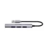 Unitek H1208A hub USB-A, 4 porty (1x USB-A 5 Gbps, 3x USB-A 2.0), aluminiowy, srebrny