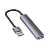 Unitek H1208A hub USB-A, 4 porty (1x USB-A 5 Gbps, 3x USB-A 2.0), aluminiowy, srebrny