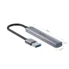 Unitek H1208A hub USB-A, 4 porty (1x USB-A 5 Gbps, 3x USB-A 2.0), aluminiowy, srebrny