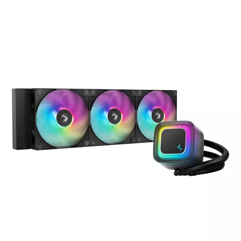 Zestaw chłodzenia cieczą All-in-one DeepCool LE360 V2 z 3 wentylatorami 120 mm, łożyskiem hydrodynamicznym, czarny, obsługuje LGA1150/1151/1155/1200/1700/AM4/AM5