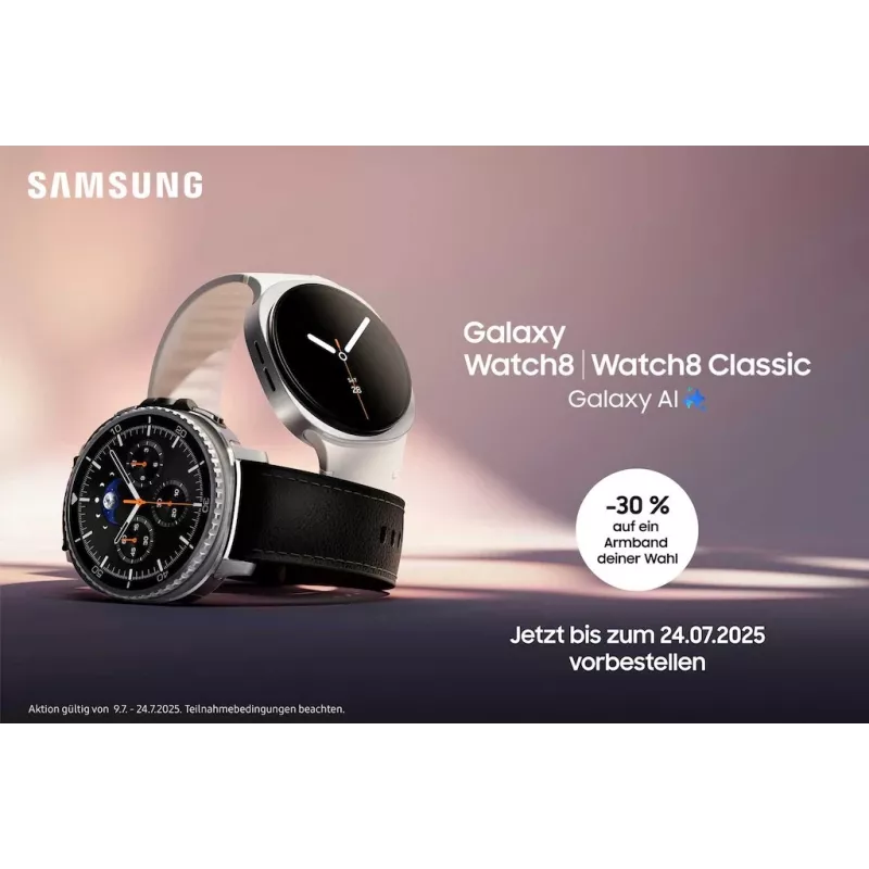 Smartwatch Samsung Galaxy Watch 8 Classic 46 mm Srebrny — 3,3 cm AMOLED, 4G, 64 GB, 445 mAh