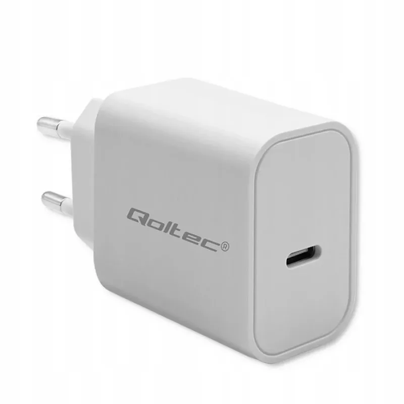 QOLTEC Super Quick PD Charger 20W USB-C (5 V / 12 V) – przenośna szybka ładowarka