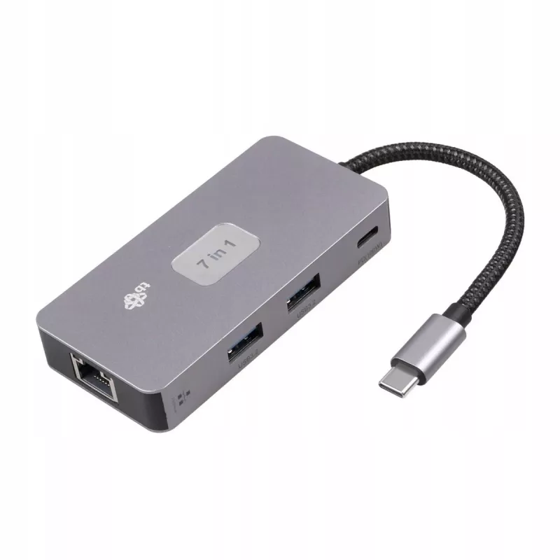 Adapter Hub USB-C (7w1) HDMI USB SD/TF RJ45 (2500 Mb/s) PD
