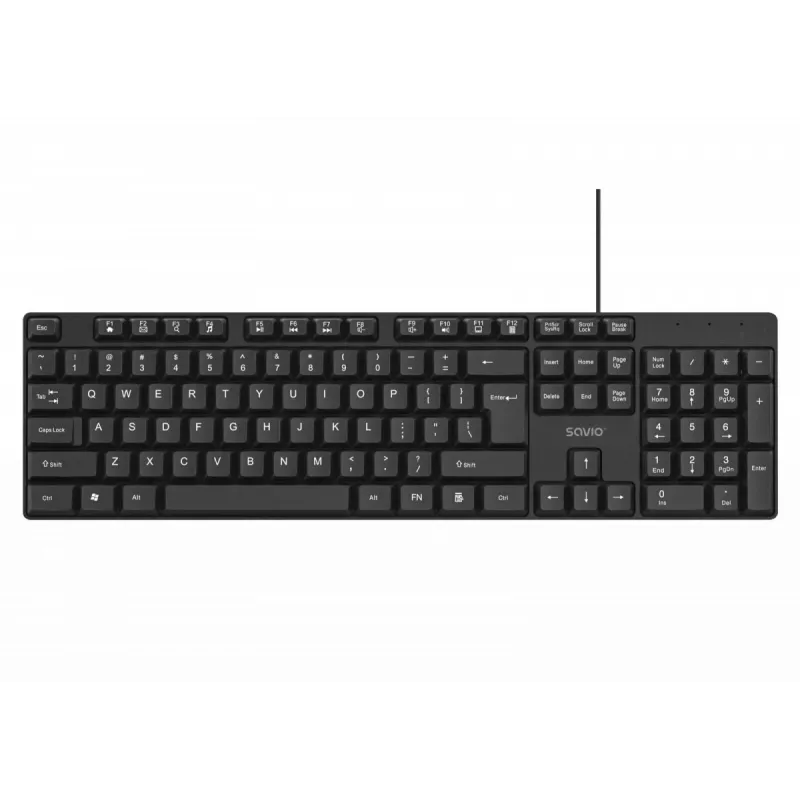 Klawiatura Savio KB-01 do domu/biura USB QWERTY US English Czarna