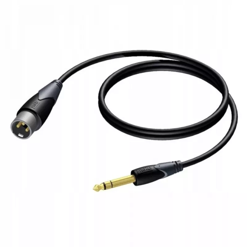 Kabel stereo Procab XLR męski – jack 6,3 mm (1/4 cala) męski, 1,5 m