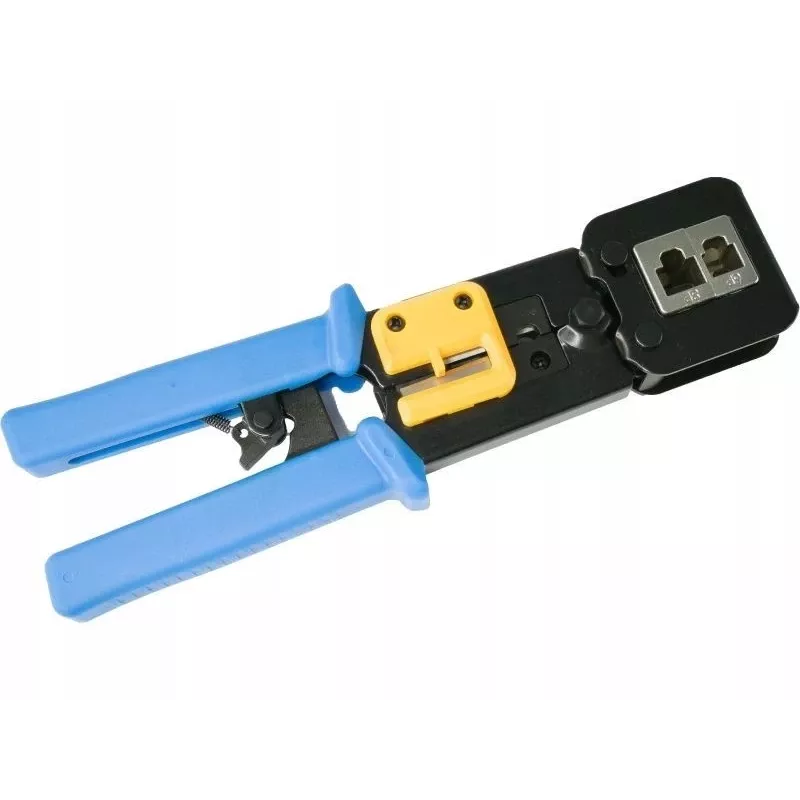 Zaciskarka Alantec NI040 do złączy RJ-45, konstrukcja stalowa, uchwyty plastikowe, czarno-niebieska