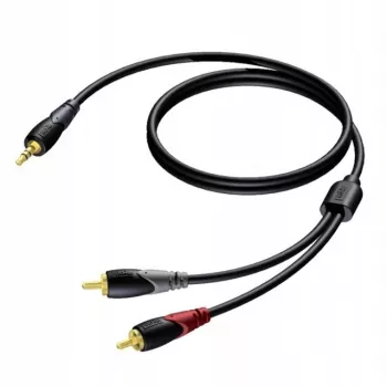 Kabel audio męski jack stereo 3,5 mm na 2× męski RCA/Cinch Procab 1KPCL049 5 m