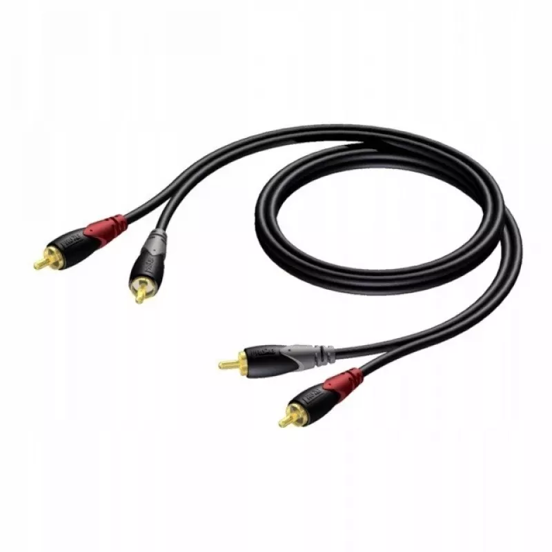 Kabel audio Procab 1KPCL084 — 2x RCA męski na 2x RCA męski, 3 m