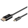 Kabel Goobay USB-C na DisplayPort - pozłacane złącza, rozdzielczości Ultra HD do 4K @ 60 Hz, adapter Thunderbolt 3/4 typu C na DP, kompatybilny z