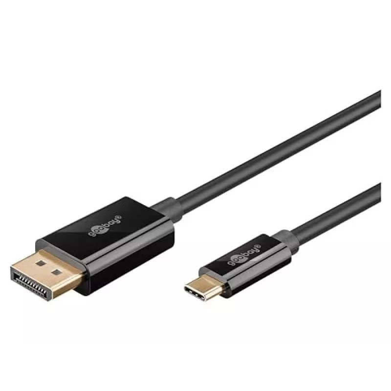 Kabel Goobay USB-C na DisplayPort - pozłacane złącza, rozdzielczości Ultra HD do 4K @ 60 Hz, adapter Thunderbolt 3/4 typu C na DP, kompatybilny z