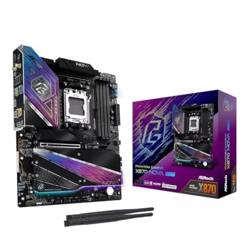 Płyta główna ASRock X870 NOVA WIFI — AMD X870, Socket AM5, ATX, 4× DIMM DDR5, 256GB, Wi‑Fi 6E, 2.5GbE